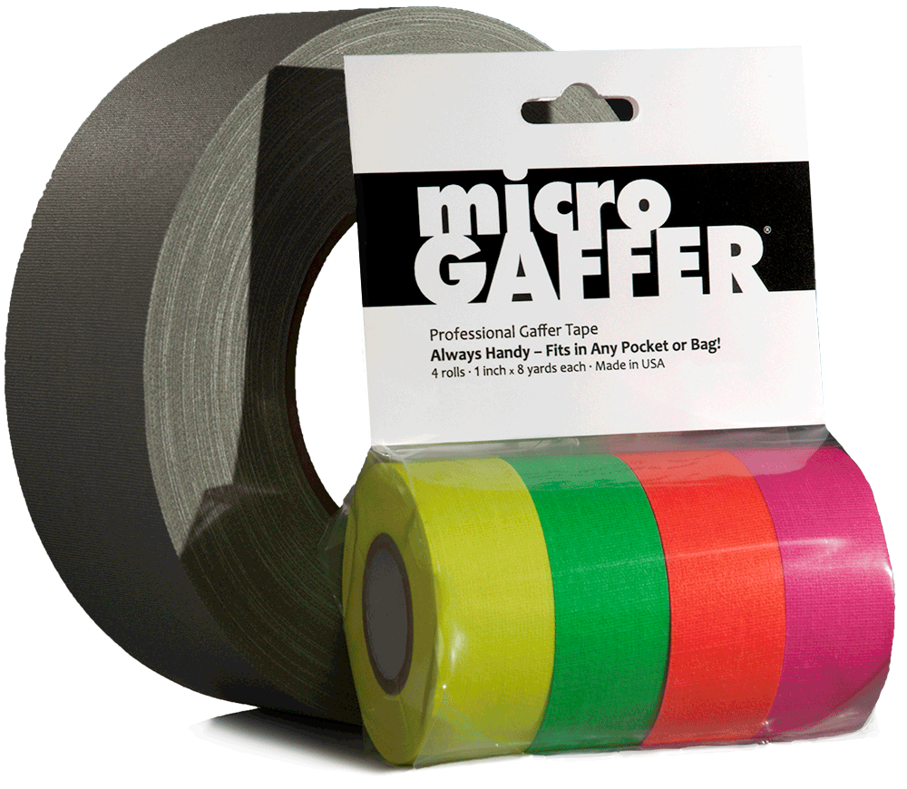 Mini Gaffer Tape Rolls by GafferPower 1 inch x 8yards - Pack of 4 Black,  Made in The USA, Heavy Duty Gaffer's Tape